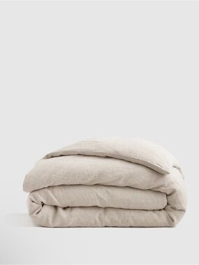 Quince European Linen Duvet Cover in Natural Chambray King Size 1375
